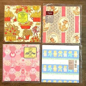 Vintage Wrapping Paper Set Of 4 Vintage Gift Wrap Sheets Baby Birthday Party